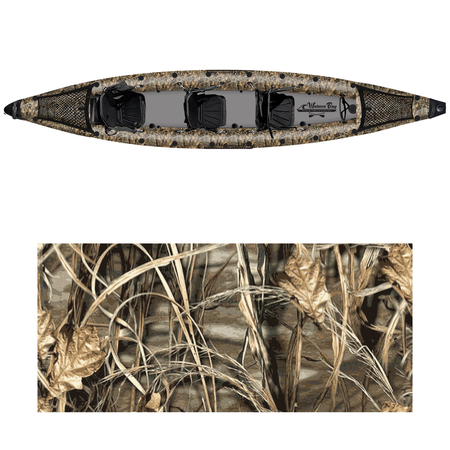 Three-Seater Camo Kayak