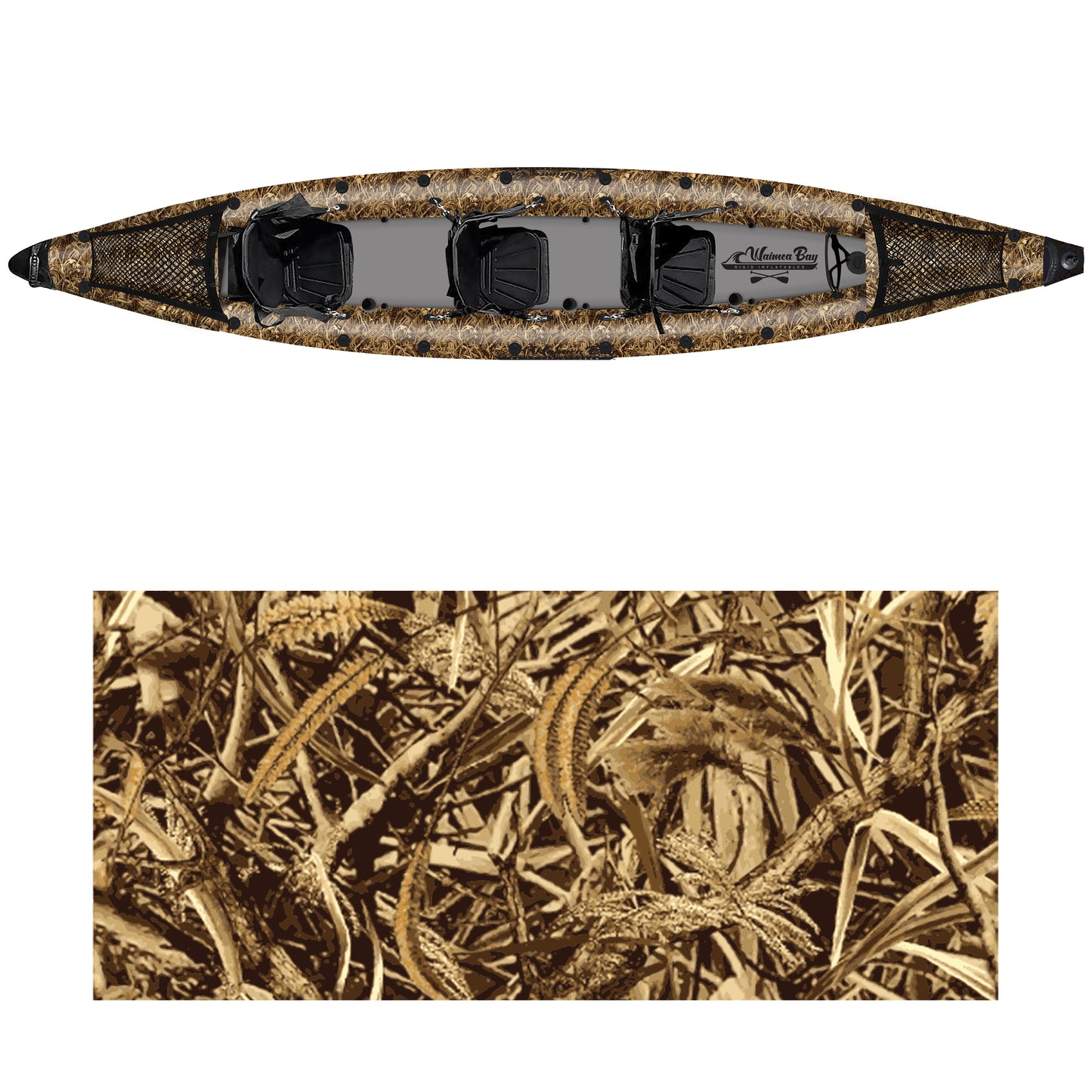 Three-Seater Camo Kayak