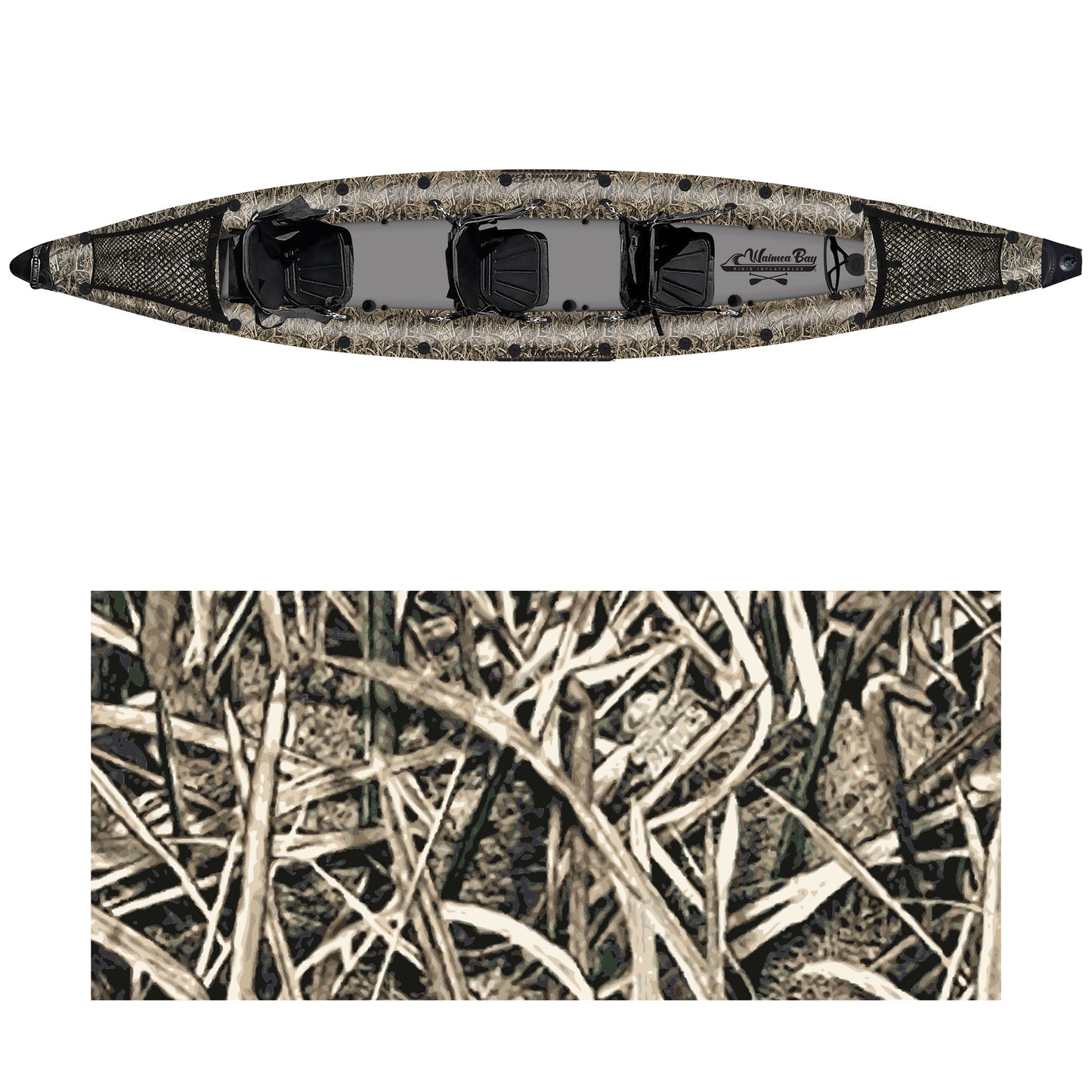 Three-Seater Camo Kayak