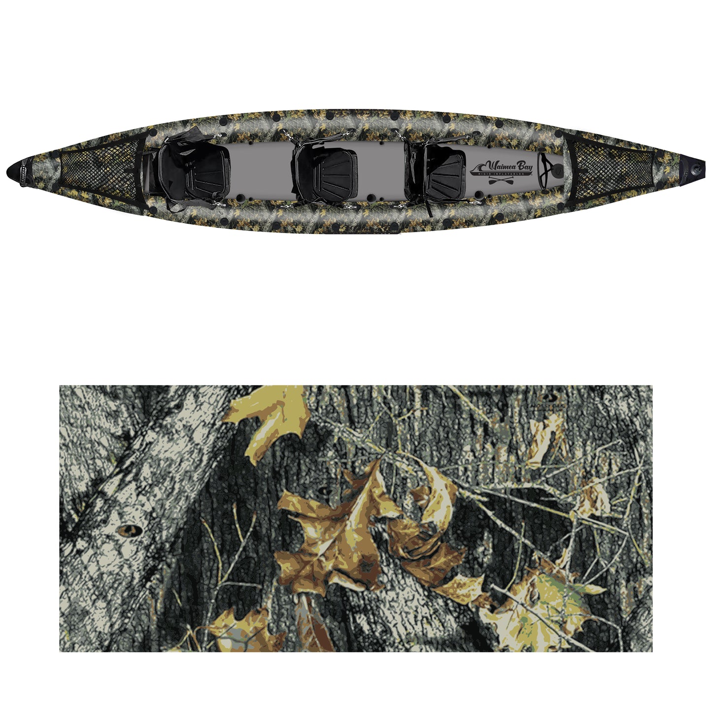 Three-Seater Camo Kayak