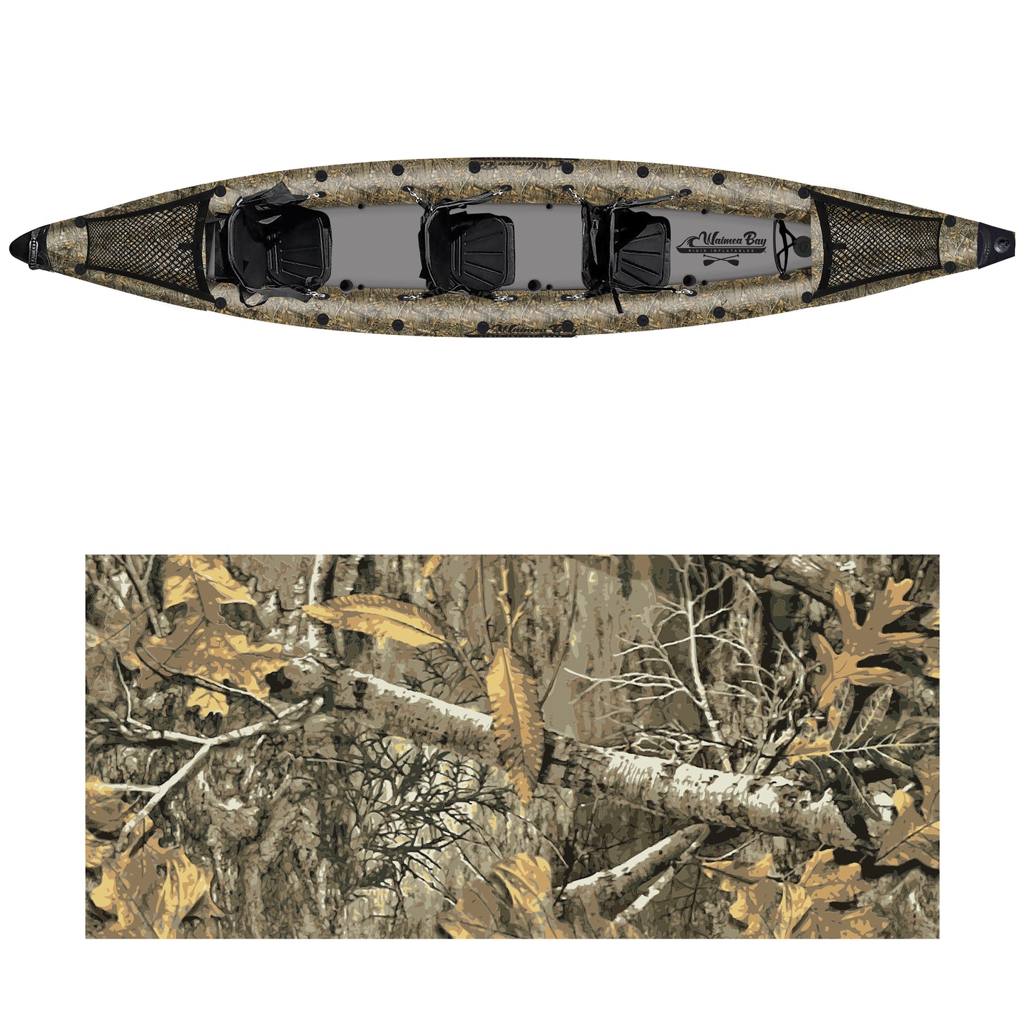 Three-Seater Camo Kayak