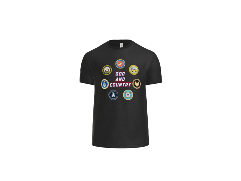 7 Branches of the Military God and Country T-Shirt
