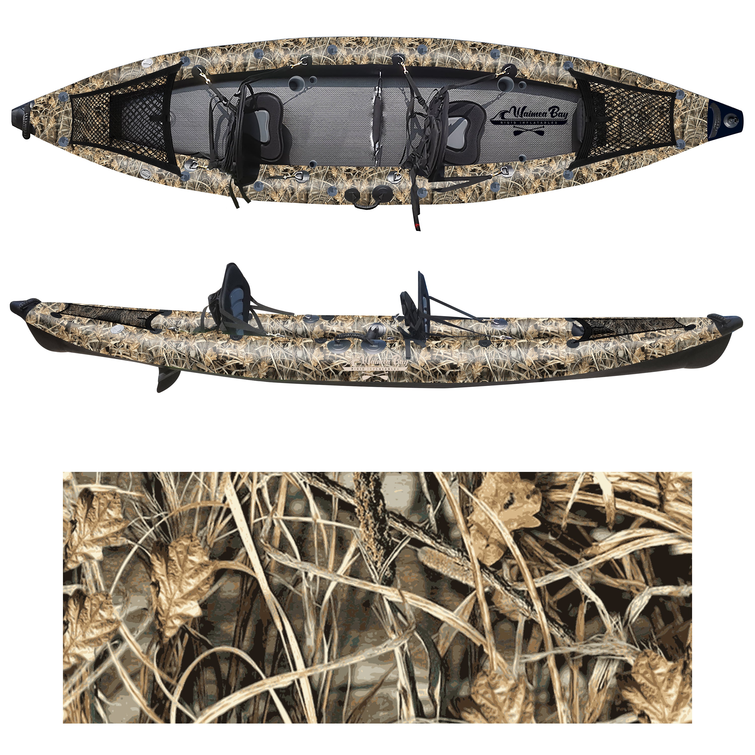 Two-Seater Camo Kayak – Waimea Bay Rigid Inflatables